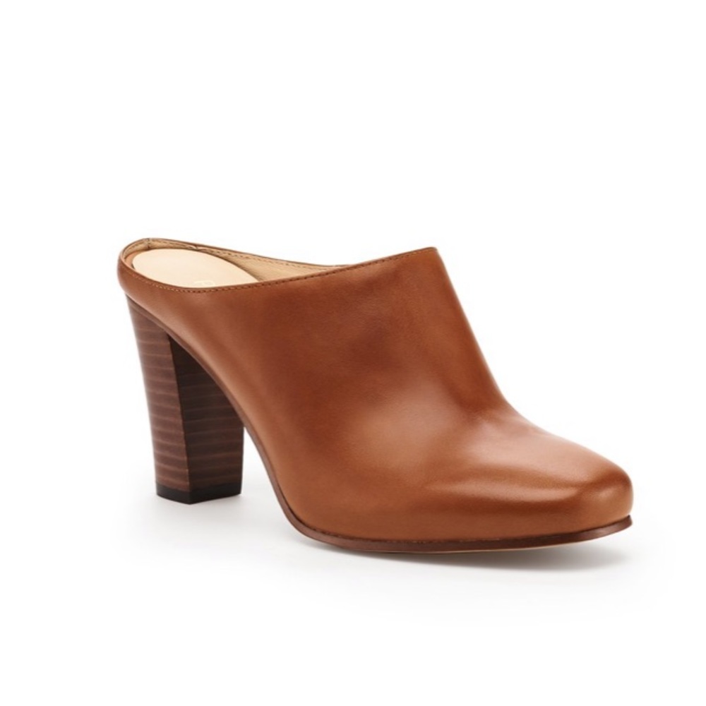Wooden Heeled Mule in Rich Brown